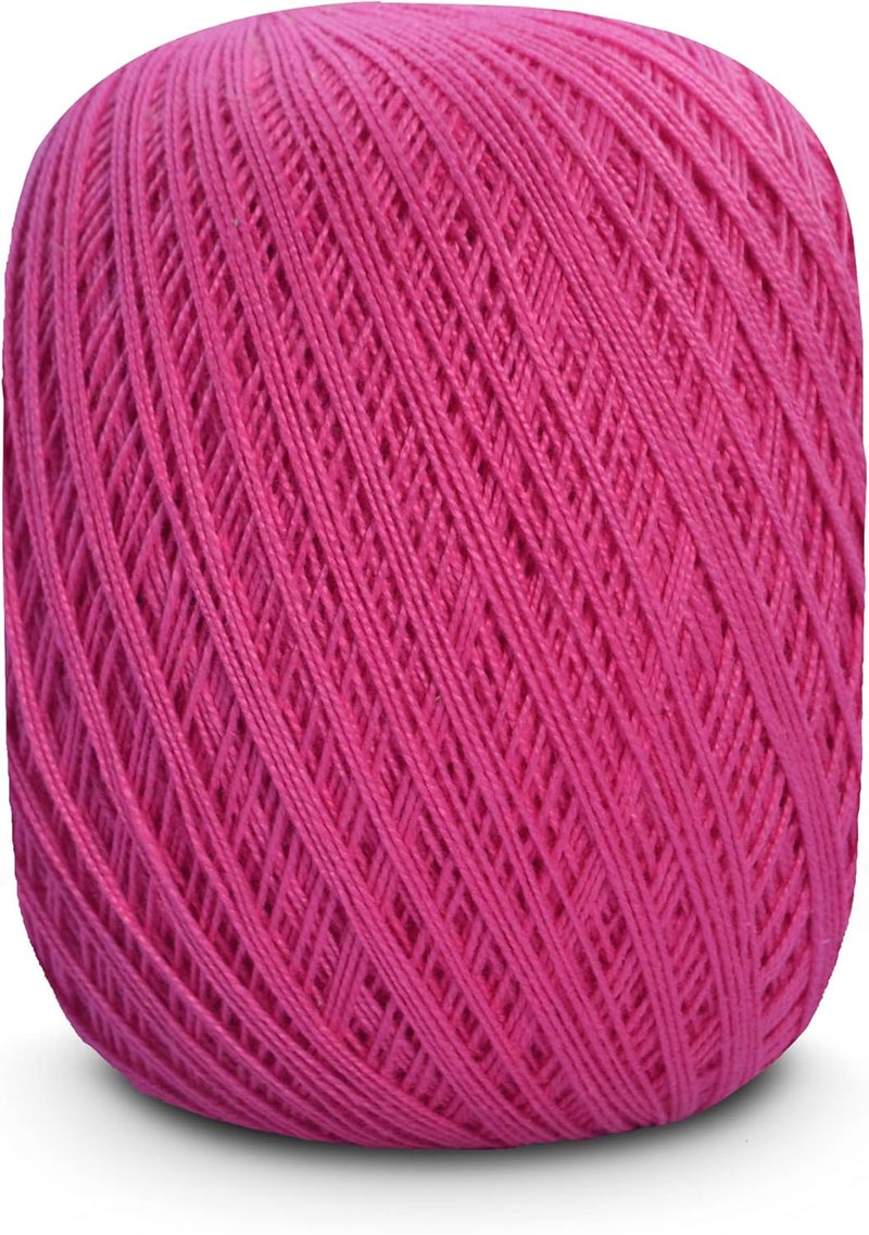 CRCULO Circulo Clea Yarn – Crochet Thread Fine Size 10-8/2 Perfect for Weaving - 100% Mercerized Brazilian Cotton (Pack of 1 Ball) – 5.3 oz, 1094 yds - Color: 3839 - Citrus Rose - Image 2